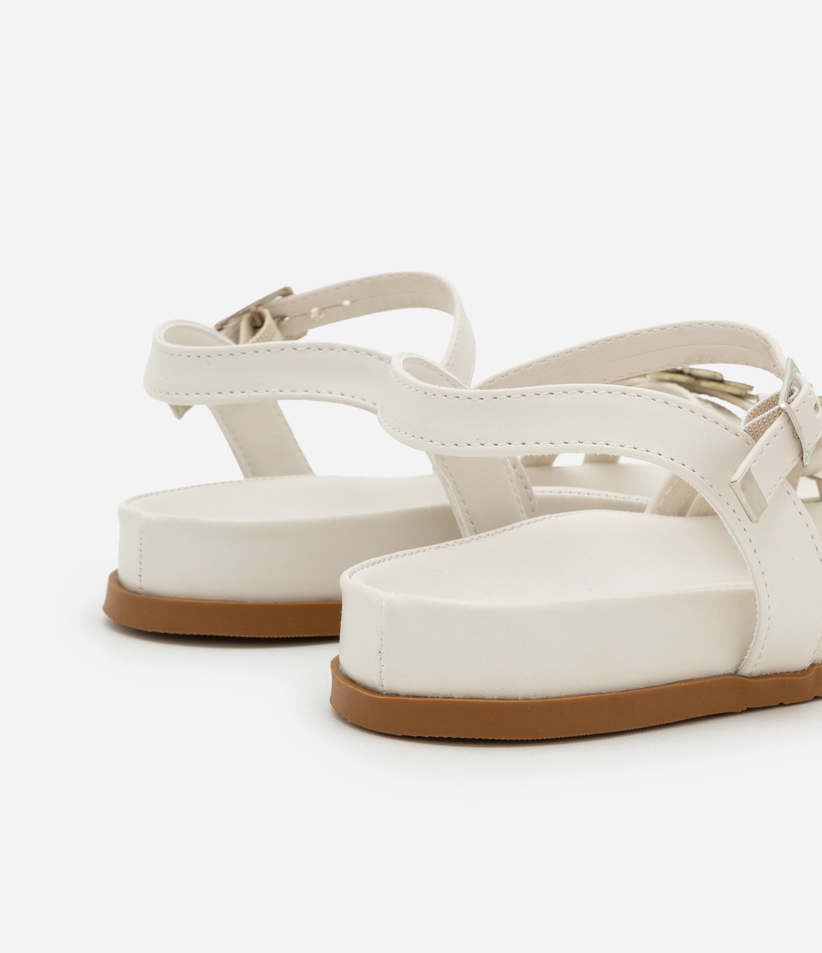 Sandália Infantil com Tiras e Florzinhas - Tam 28 ao 33 Off White 2