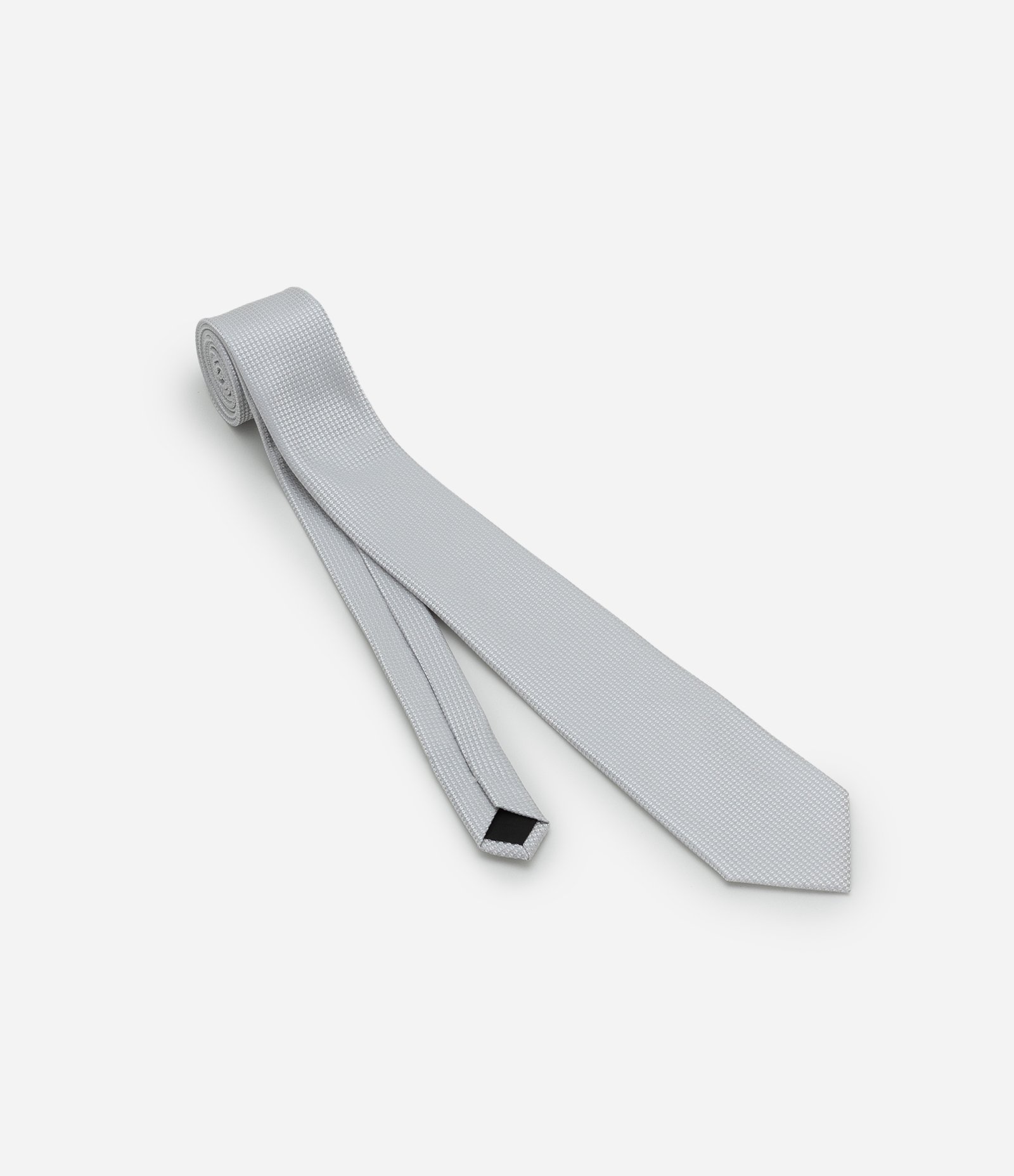Gravata Regular com Efeito Acetinado e Texturizada Cinza 1