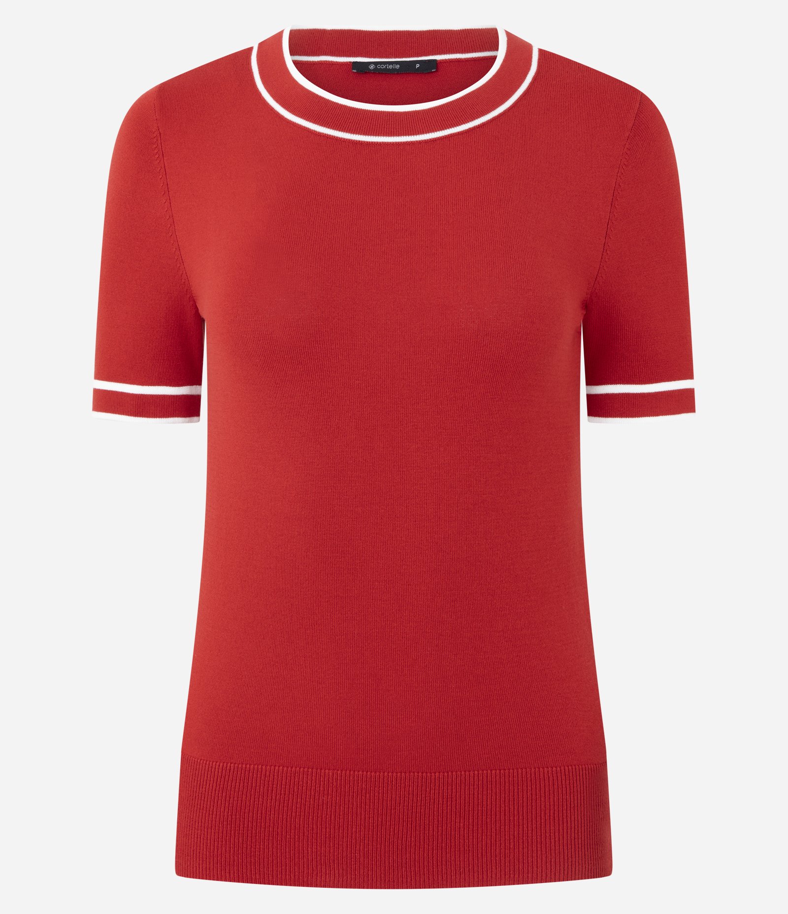 Blusa Regular em Tricô com Viés Contrastantes Vermelho 5