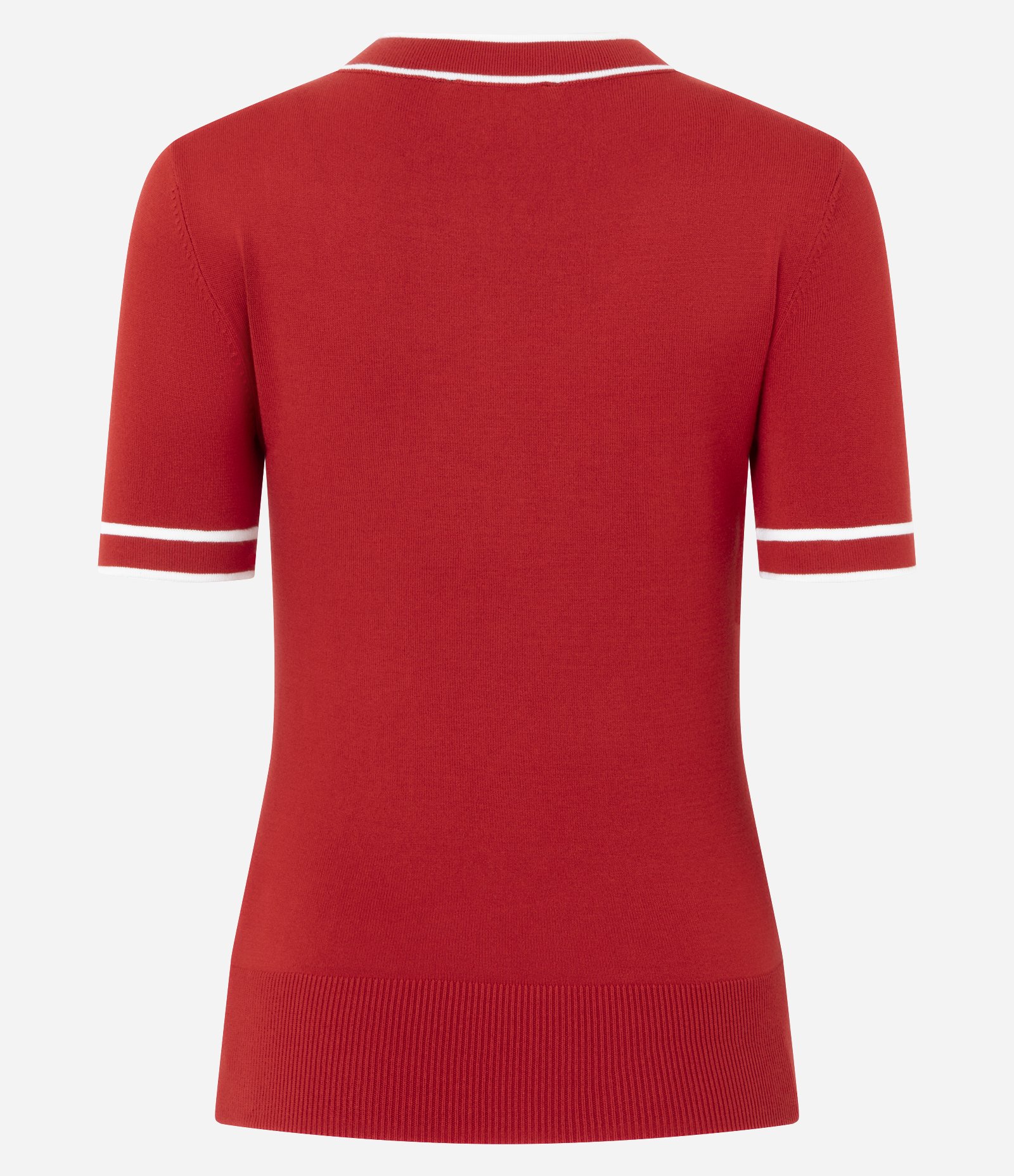 Blusa Regular em Tricô com Viés Contrastantes Vermelho 7