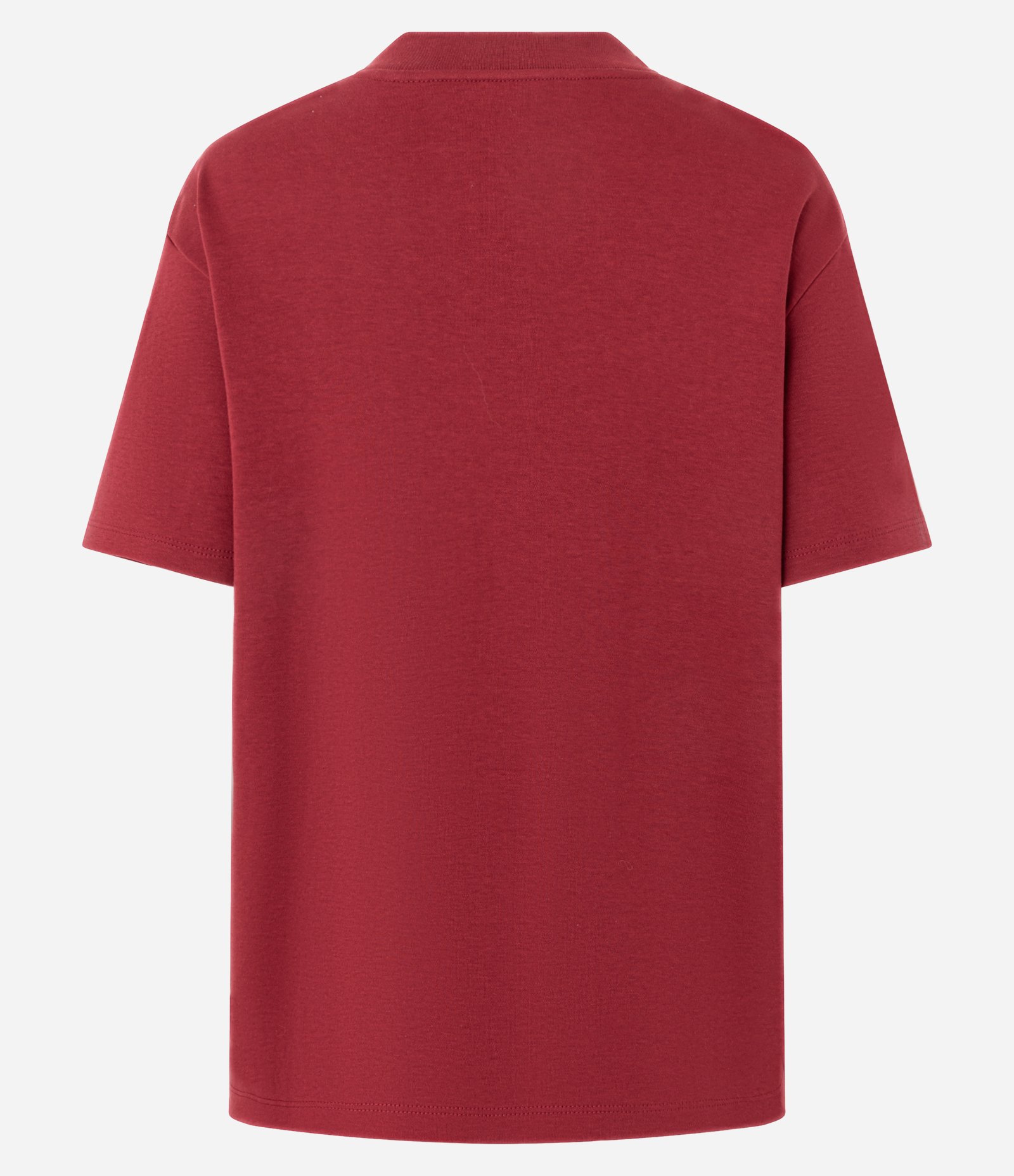 Blusa em Algodão Peruano Interlock com Gola Redonda Bordô 6