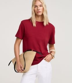 Blusa em Algodão Peruano Interlock com Gola Redonda