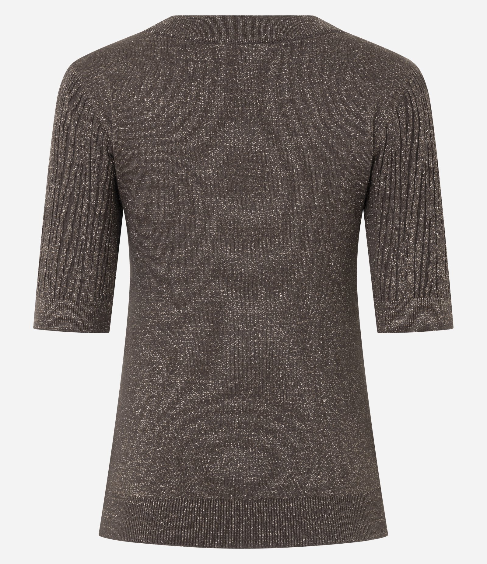 Blusa em Tricô com Ponto Diferenciado e Caimento Leve Marrom 6