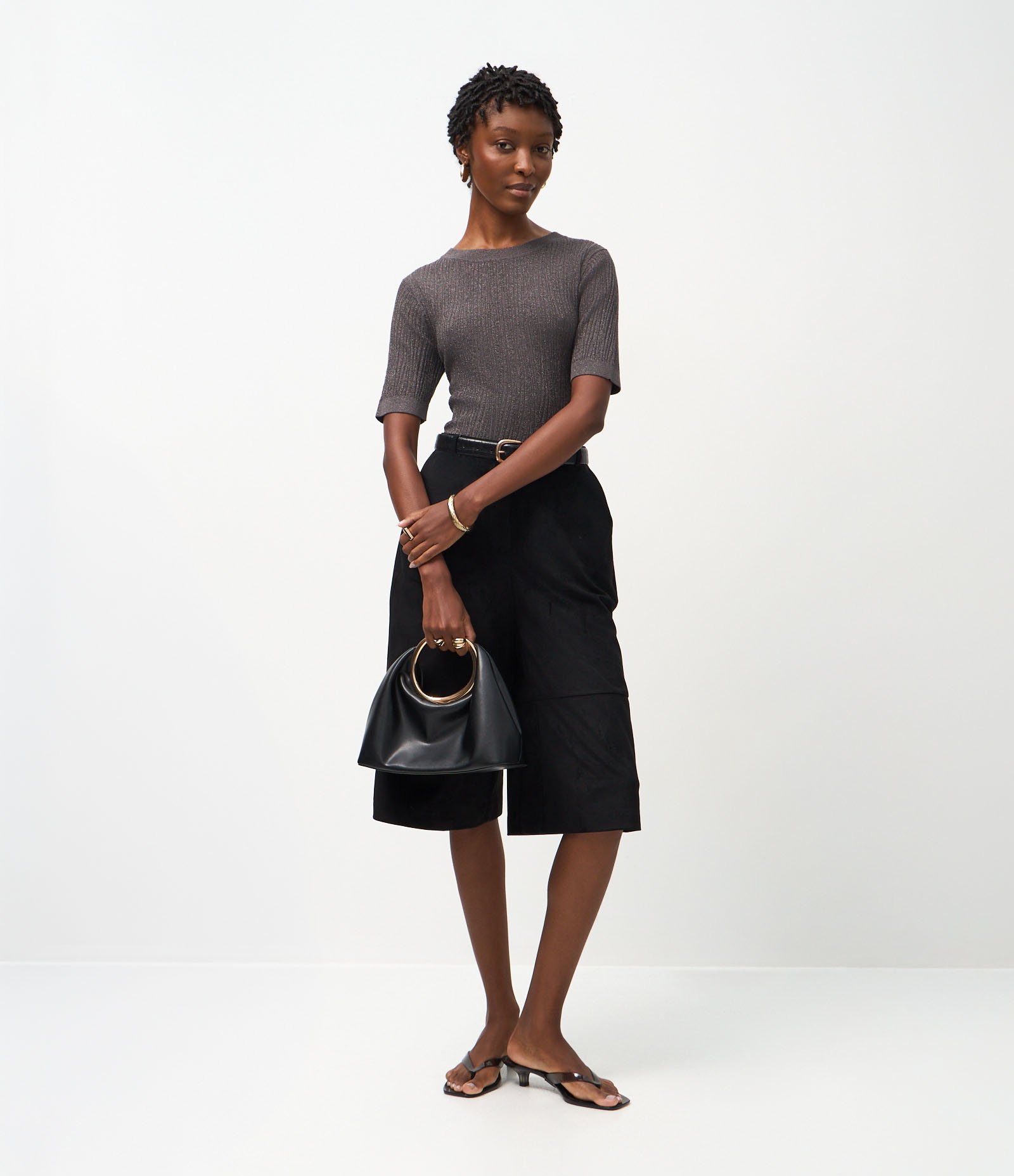 Blusa em Tricô com Ponto Diferenciado e Caimento Leve Cinza 3