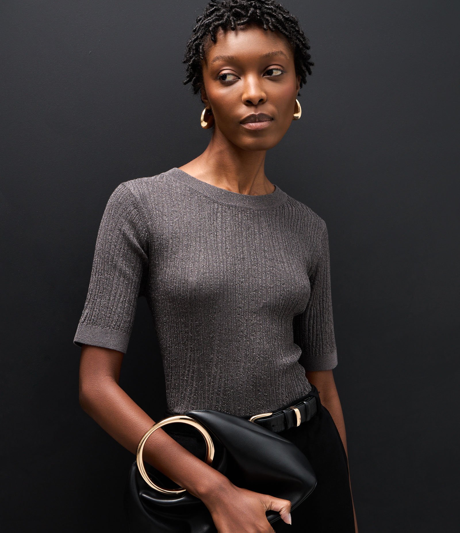 Blusa em Tricô com Ponto Diferenciado e Caimento Leve Cinza 4