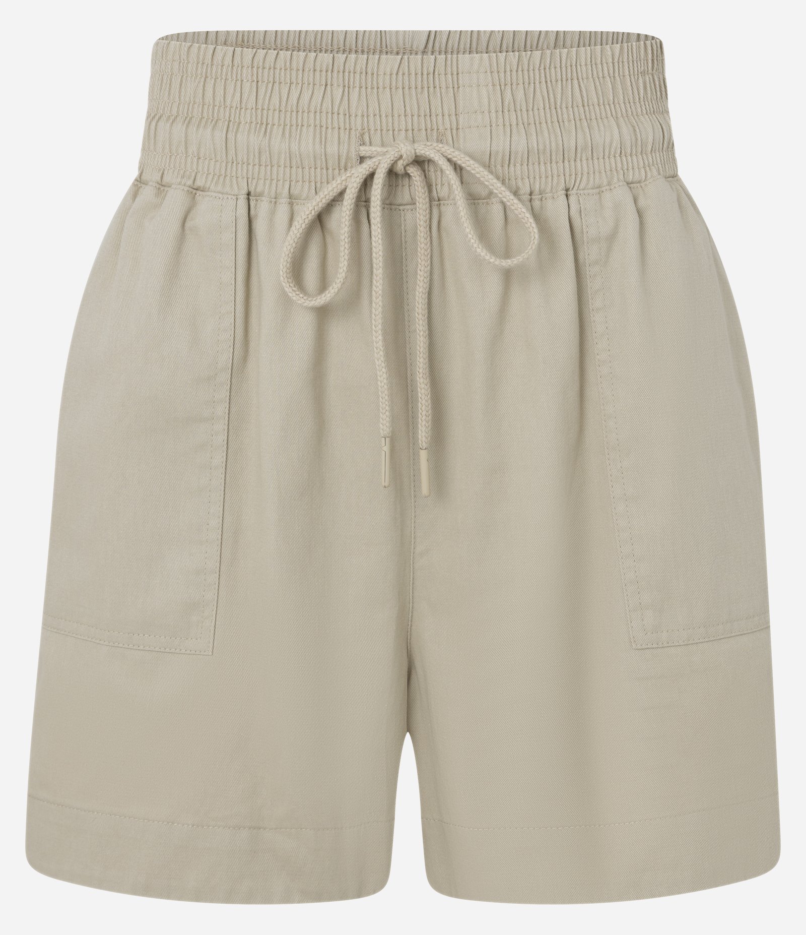 Short Runner em Sarja com Elástico e Amarração Bege 1