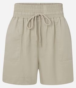 Short Runner em Sarja com Elástico e Amarração