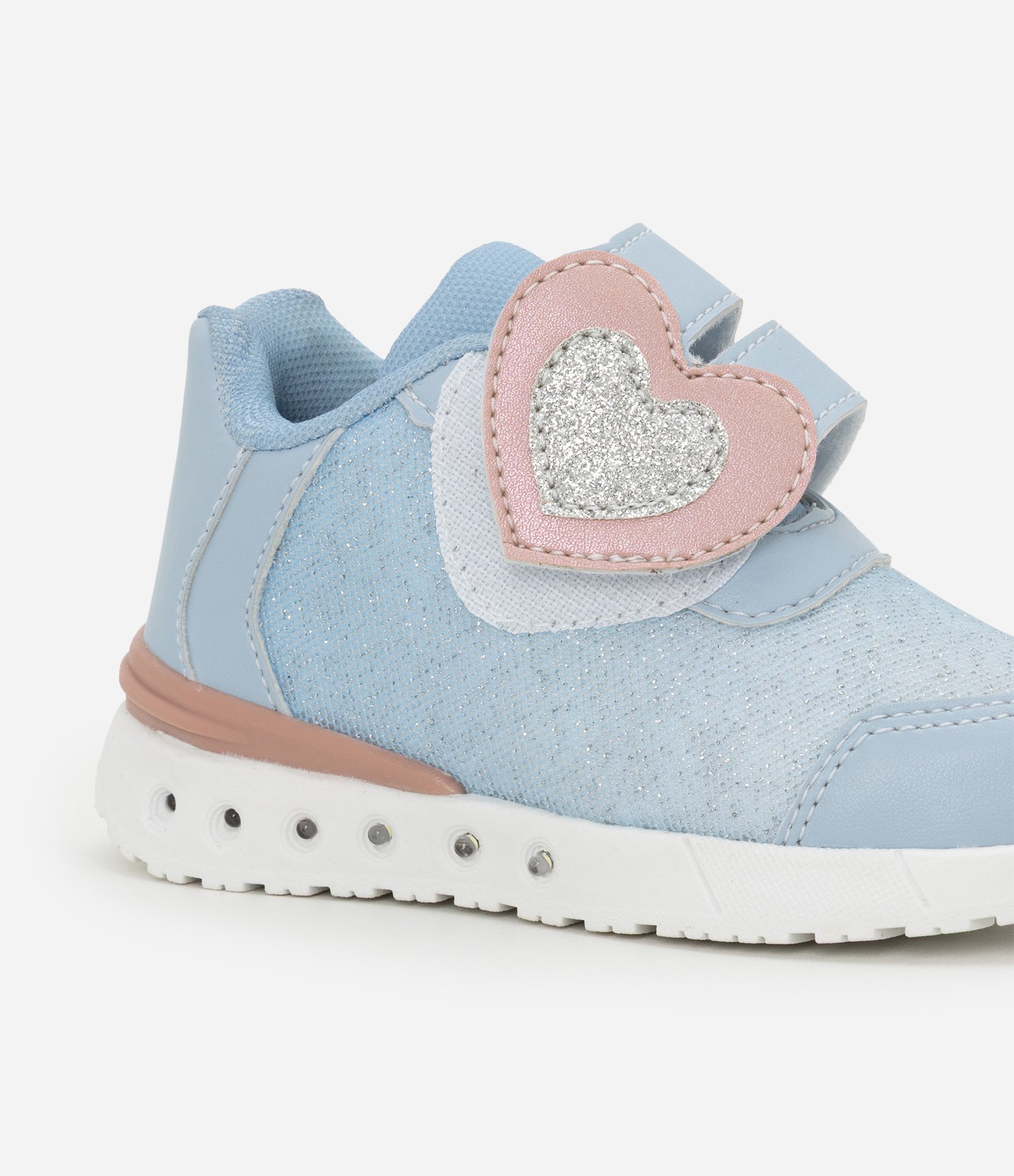 Tênis Infantil Estampa Coração e Sola em LED - Tam 20 ao 27 Azul 4