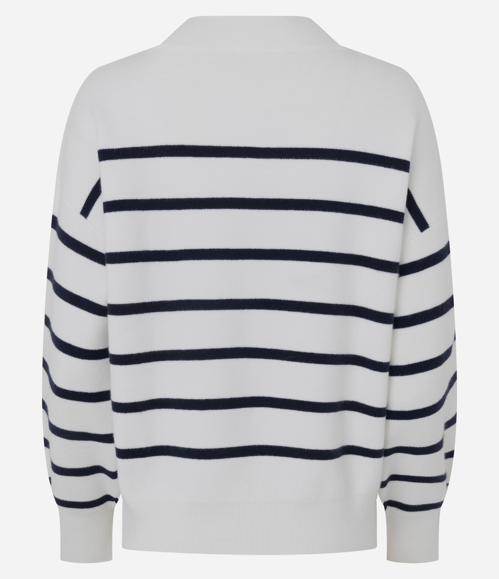 Suéter em Tricot com Estampa Listrada Azul/Branco 3