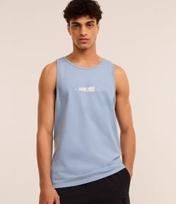 Regata Regular em Algodão com Estampa Lettering Care Way Less