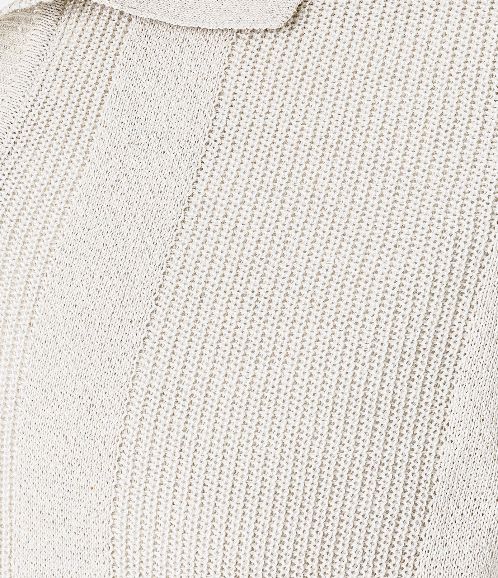 Camisa Polo em Tricô com Efeito de Listras Bege 6