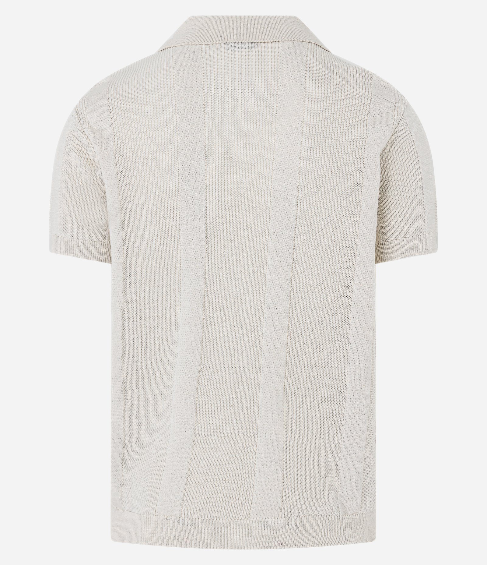 Camisa Polo em Tricô com Efeito de Listras Bege 8