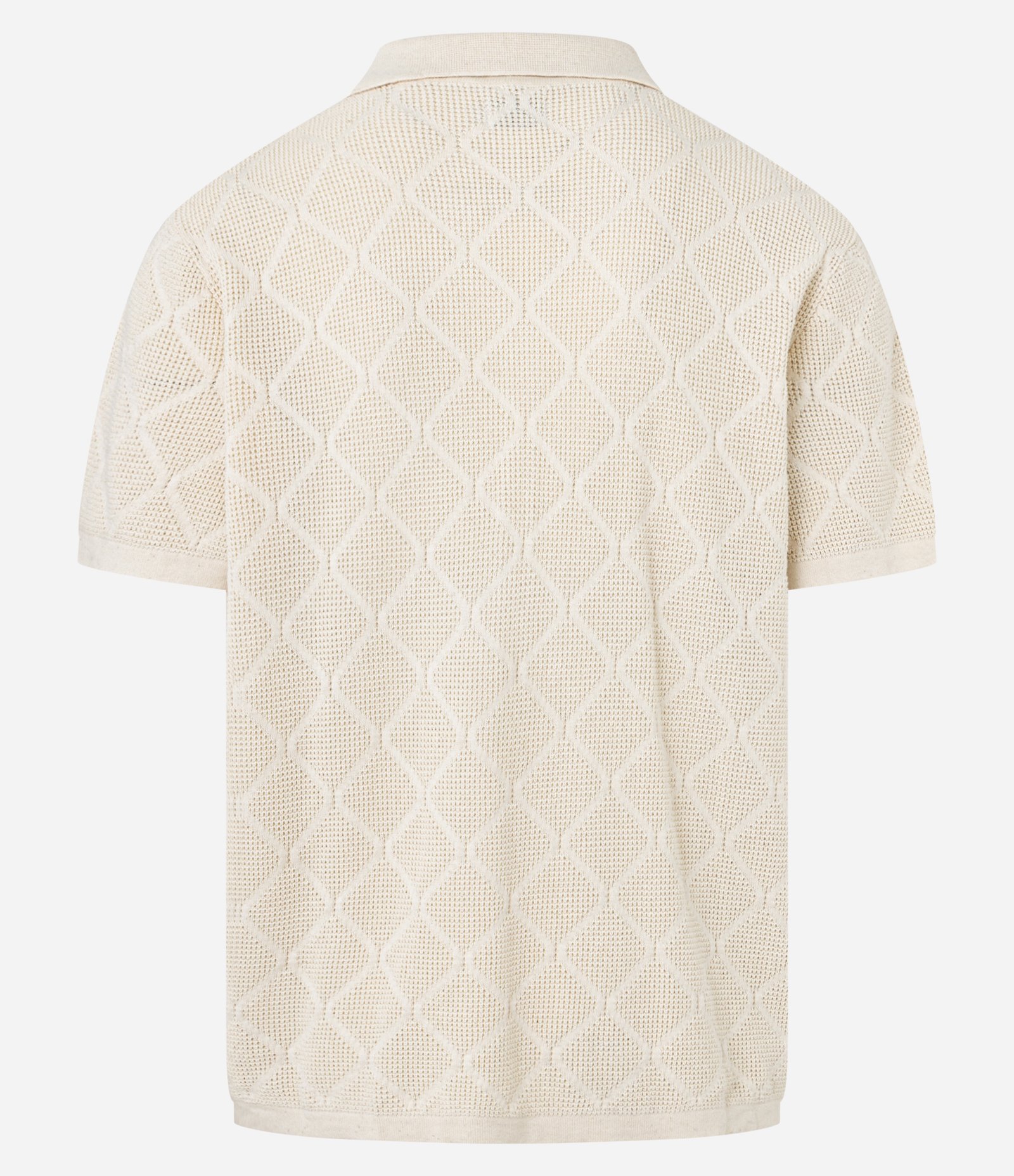 Camisa Comfort em Algodão com Efeito Tricô e Bordado em Flores Branco 3