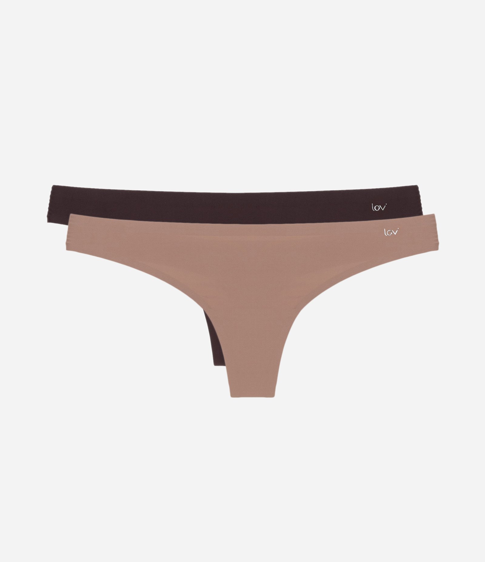 Kit 02 Calcinhas Biquíni em Microfibra Marrom/Bege 1