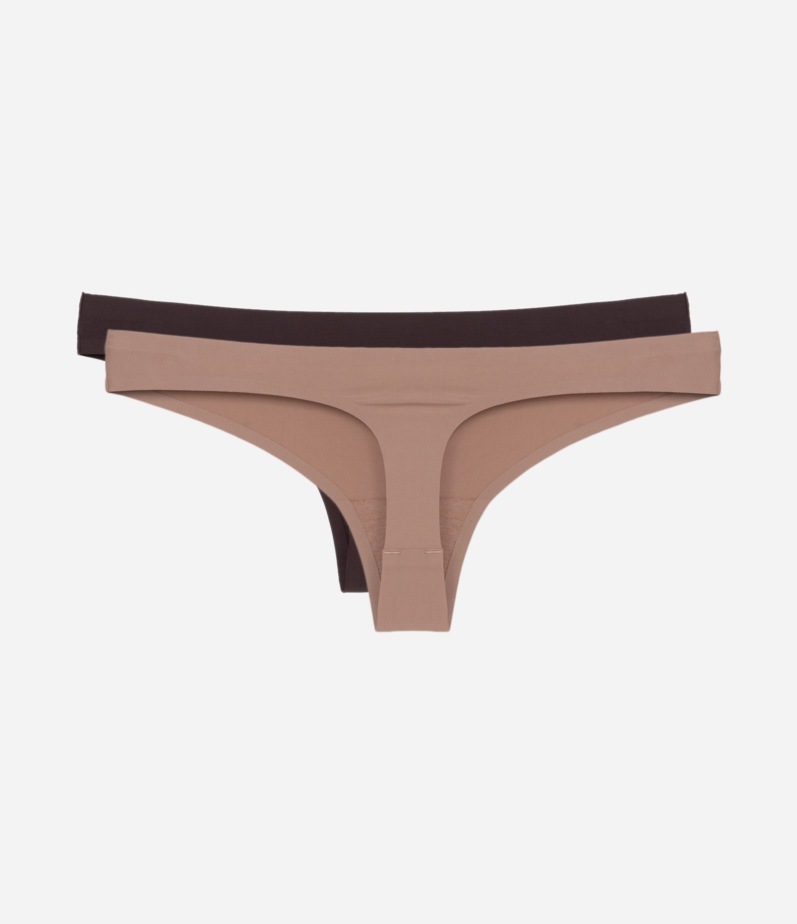 Kit 02 Calcinhas Biquíni em Microfibra Marrom/Bege 2