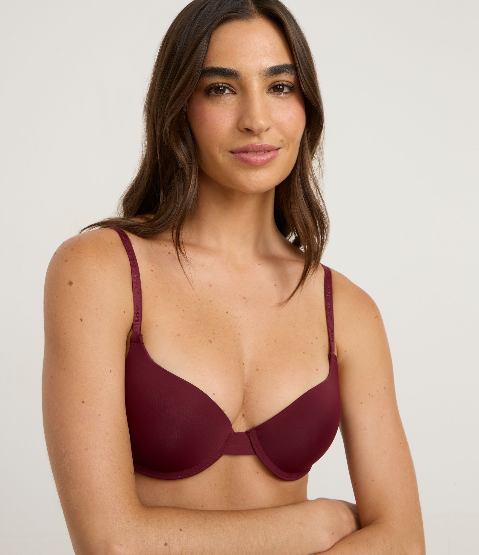 Sutiã Push Up em Microfibra Básico Bordô 1