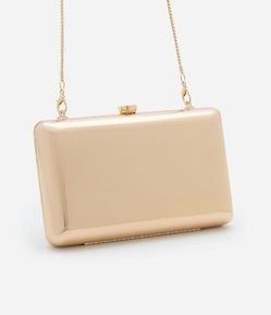 Bolsa Clutch Pequena Metalizada com Alças de Corrente