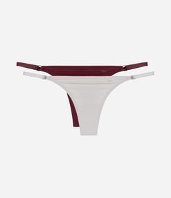 Kit 02 Calcinha String Fio em Microfibra com Lateral Regulável