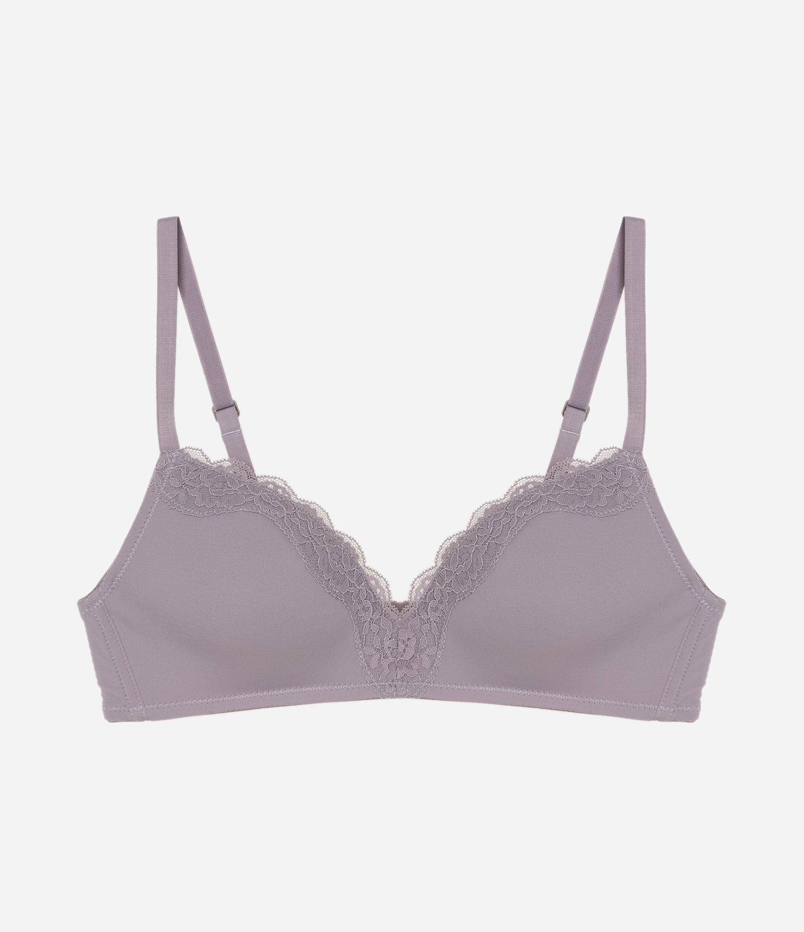 Sutiã Bojo Triangular em Microfibra com Detalhes em Renda Roxo 5