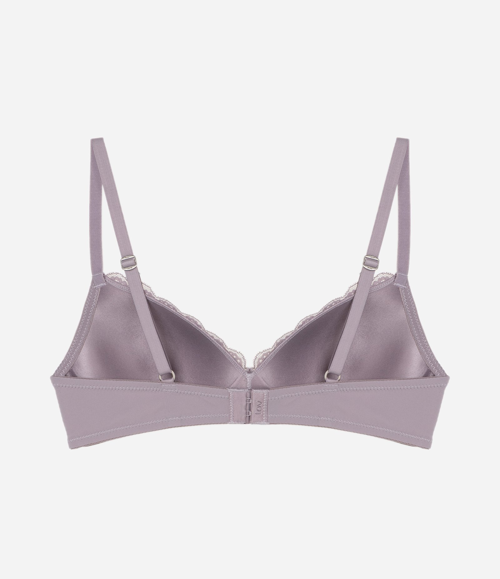 Sutiã Bojo Triangular em Microfibra com Detalhes em Renda Roxo 6