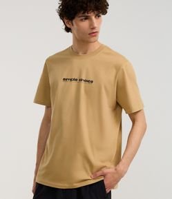 Camiseta Regular em Algodão com Estampa Lettering Simple Choice