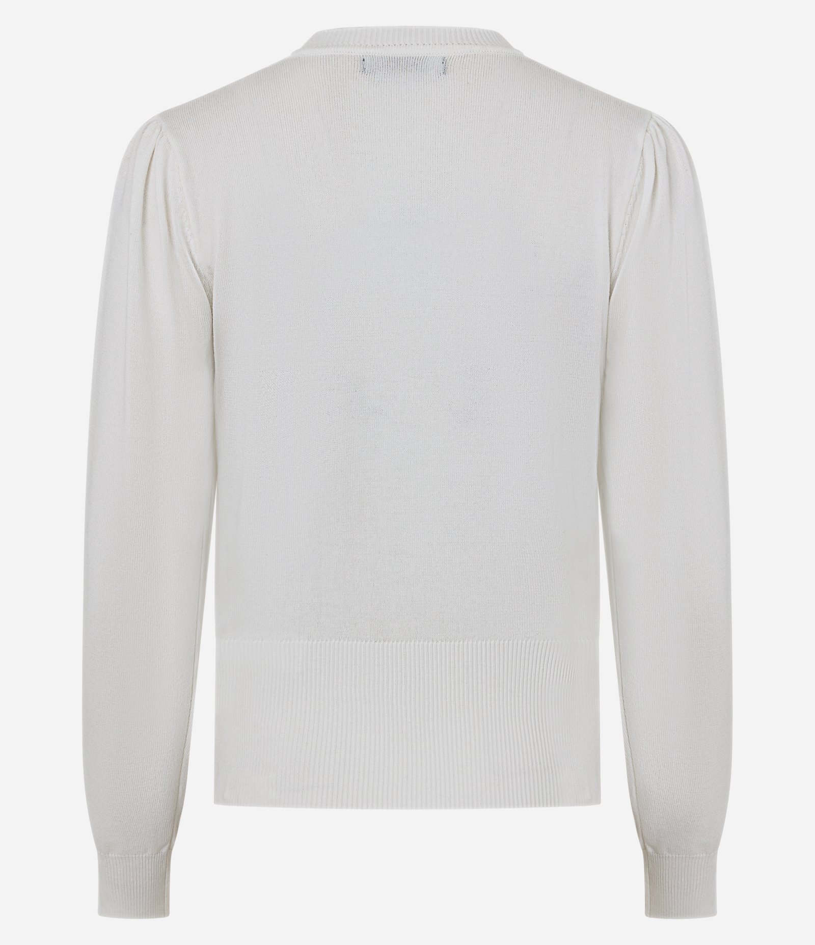 Cardigan em Tricô com Gola V e Botões Perolados Branco 3