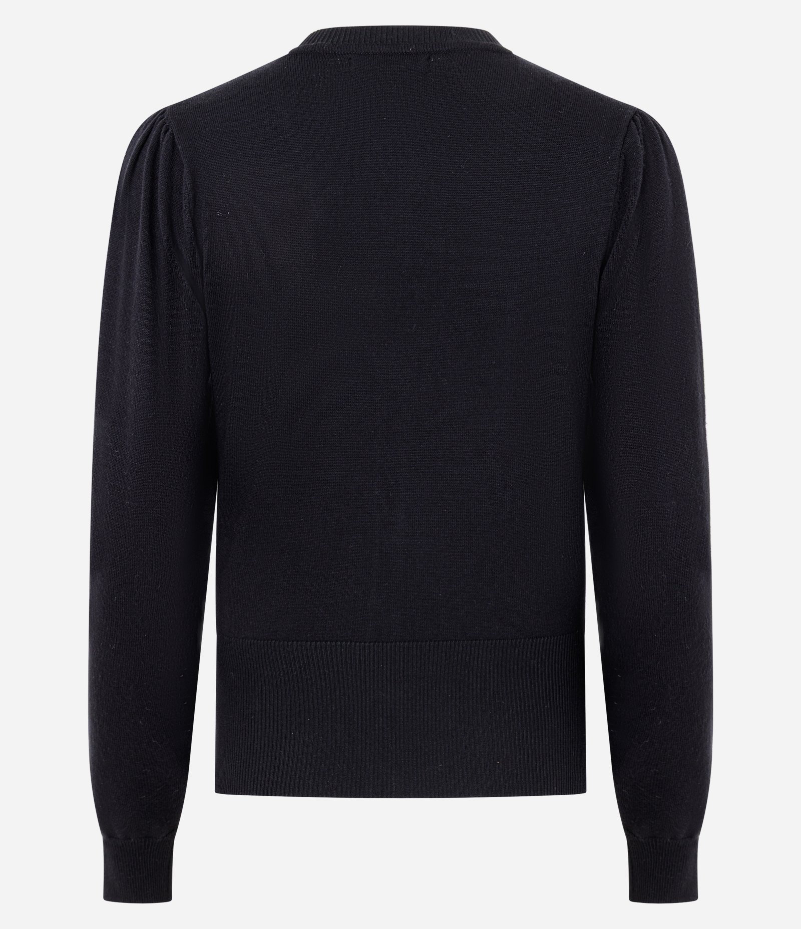 Cardigan em Tricô com Gola V e Botões Perolados Preto 3