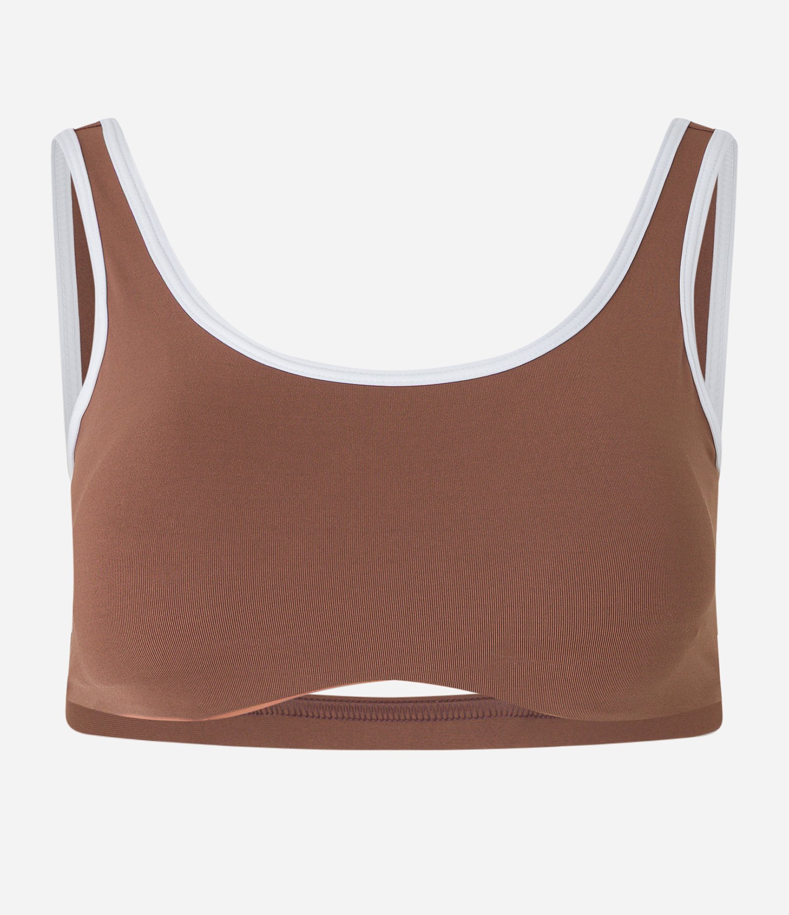 Top em Microfibra com Bojo Removível Marrom 5