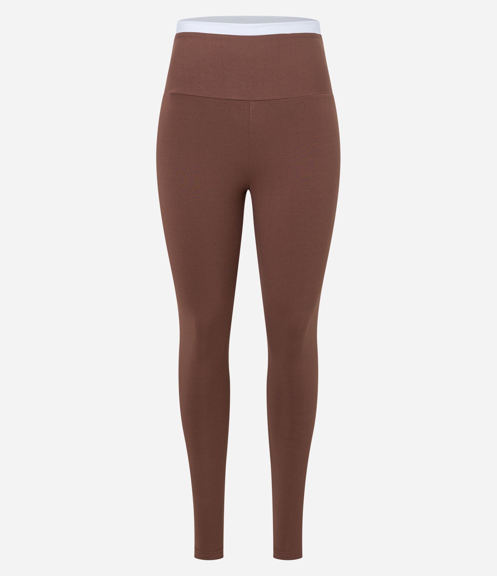 Calça Legging Contraste Maxxi com Recorte Marrom 5