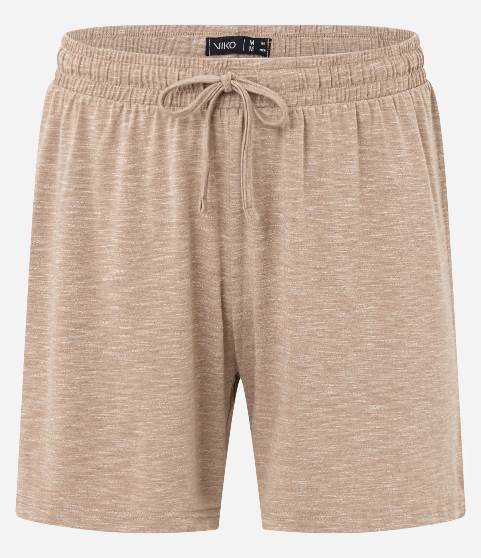 Pijama Curto em Malha Flamê com Efeito Mesclado Bege Terra 6