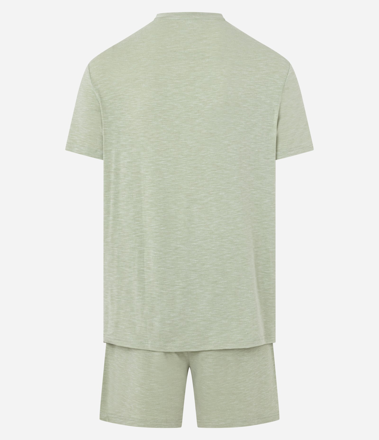 Pijama Curto em Malha Flamê com Efeito Mesclado Verde Oliva 5