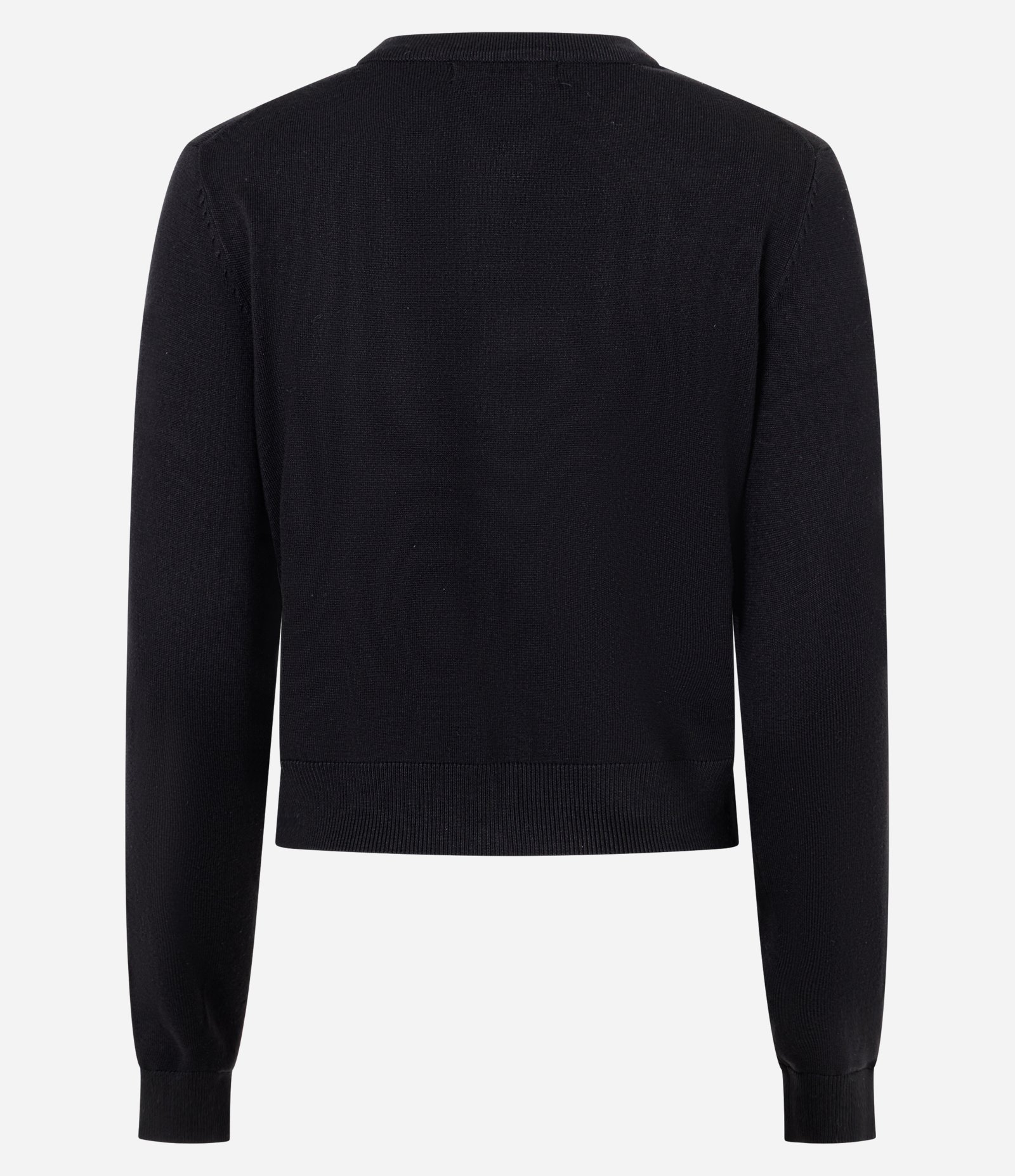 Cardigan Regular em Tricô com Botões e Modelagem Preto 7