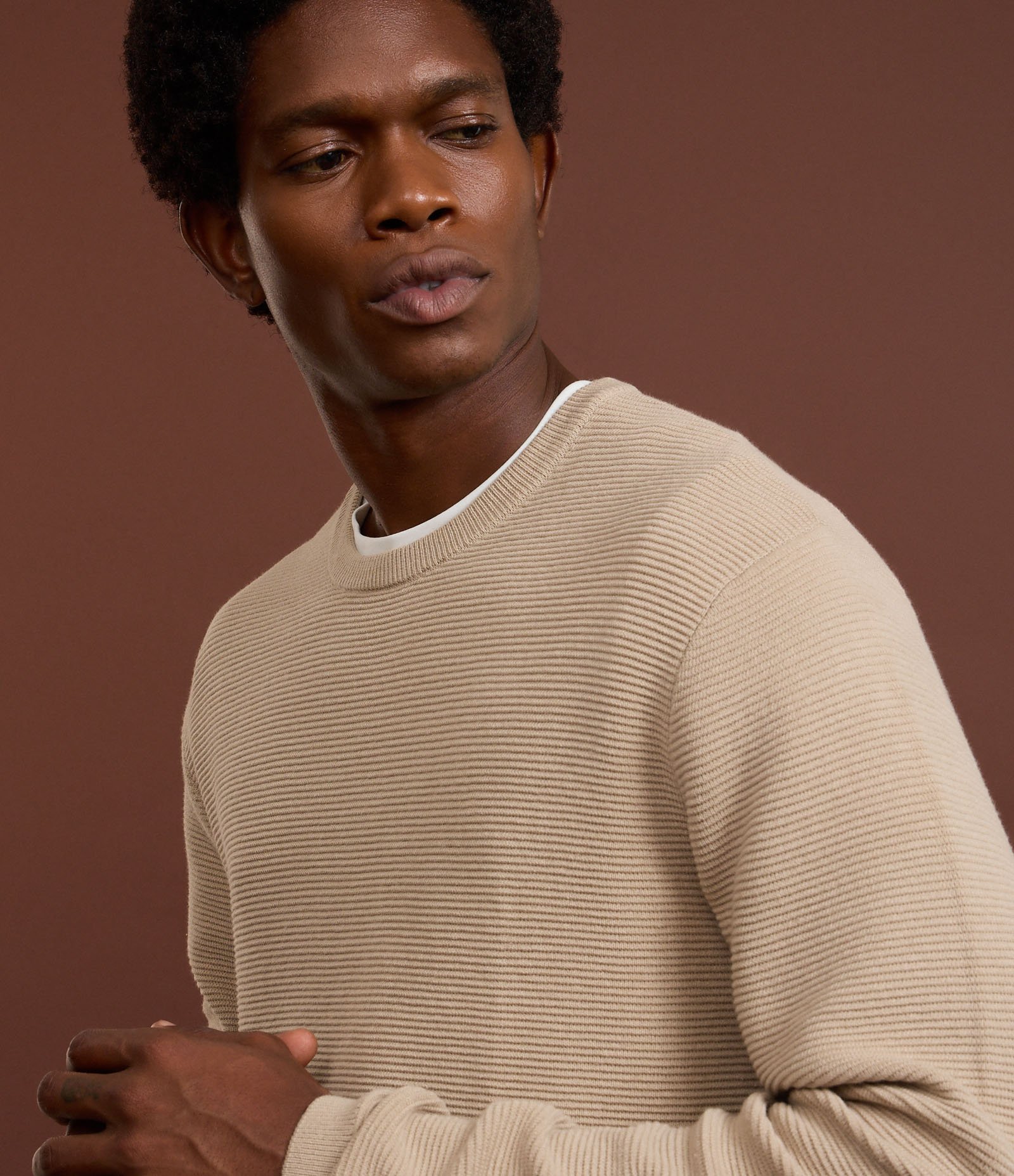 Suéter Comfort em Tricô com Texturizado Cinza 3