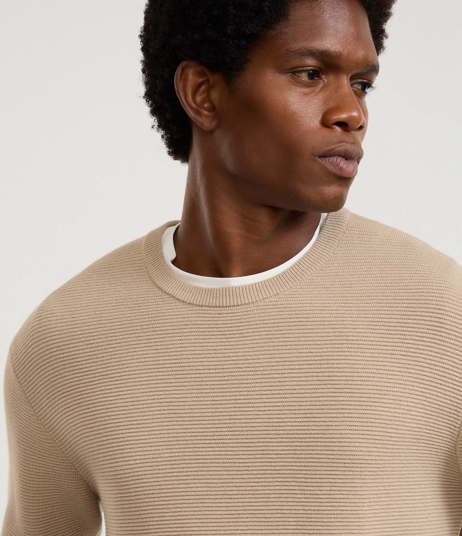 Suéter Comfort em Tricô com Texturizado Cinza 5