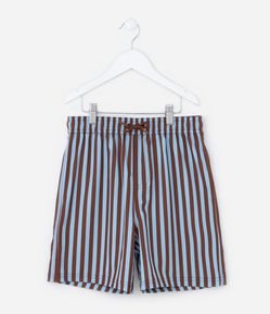 Bermuda Infantil de Banho em Rip Stop Listrada - Tam 5 a 14 Anos