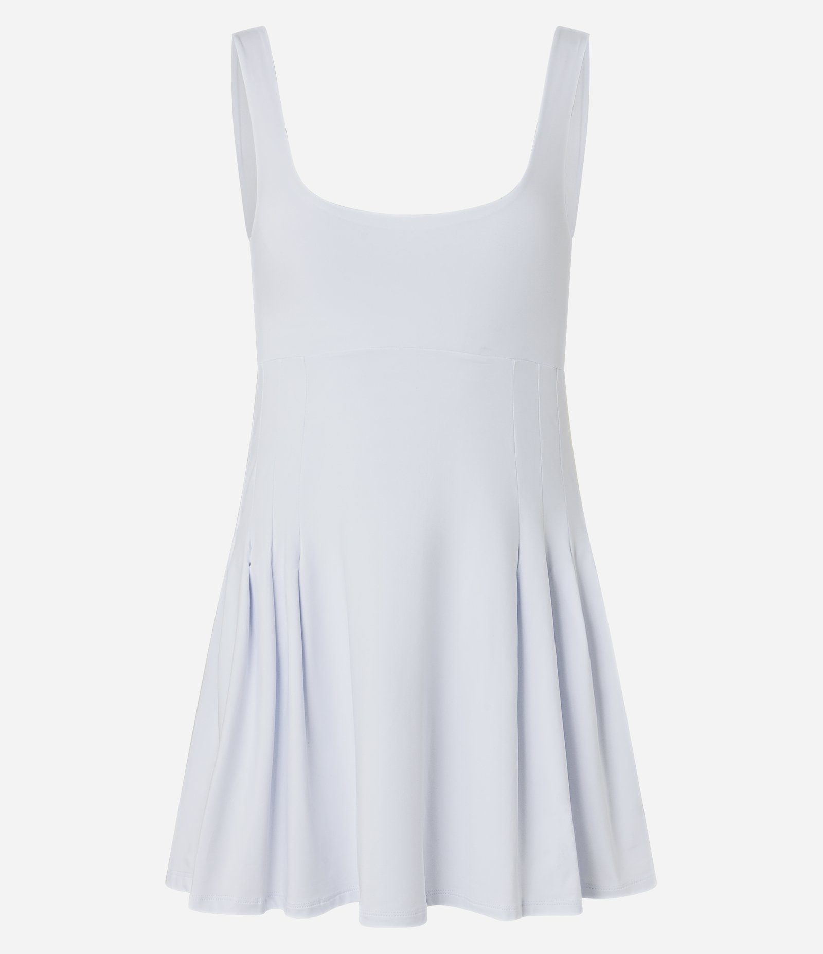 Vestido Curto em Microfibra com Prega na Saia Branco 7