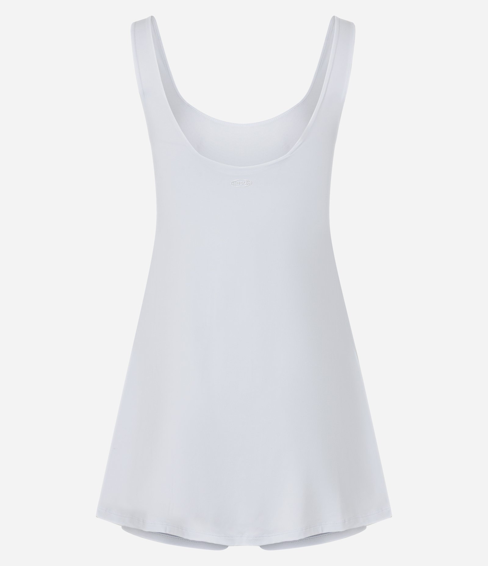 Vestido Curto em Microfibra com Prega na Saia Branco 8