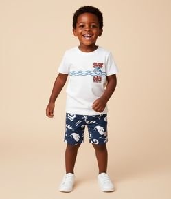 Camiseta Infantil com Estampa Surf Day - Tam 1 a 6 Anos
