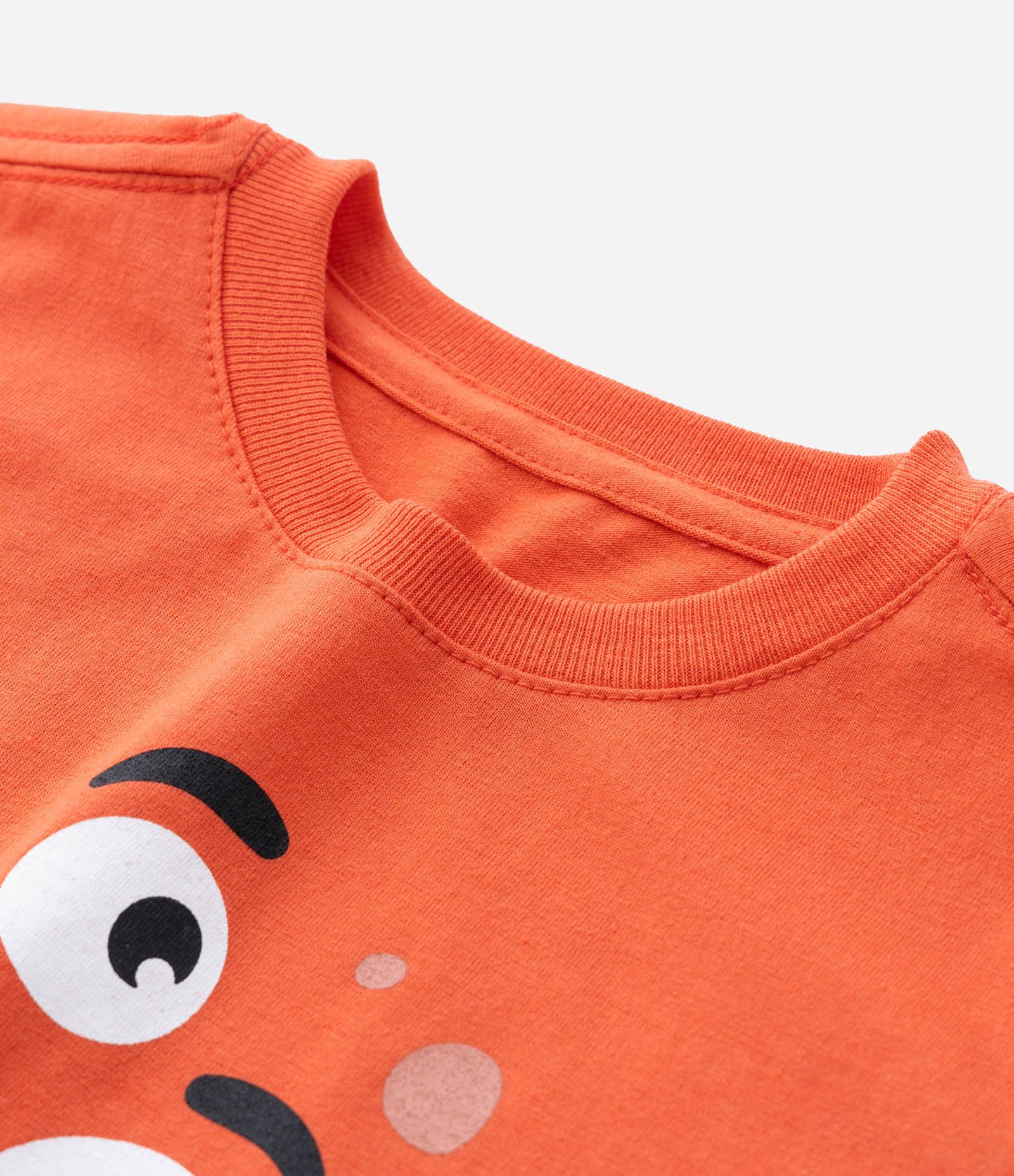 Camiseta Infantil Monstrinho Boo - Tam 1 a 6 Anos Laranja 5