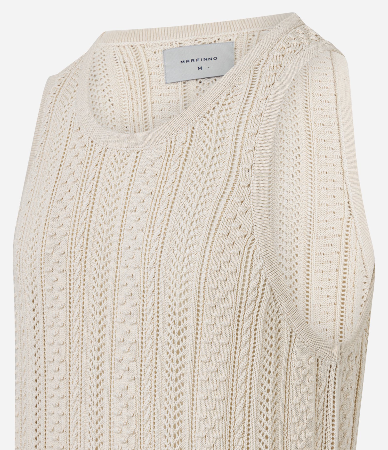 Regata em Algodão com Efeito Crochê Off White 4