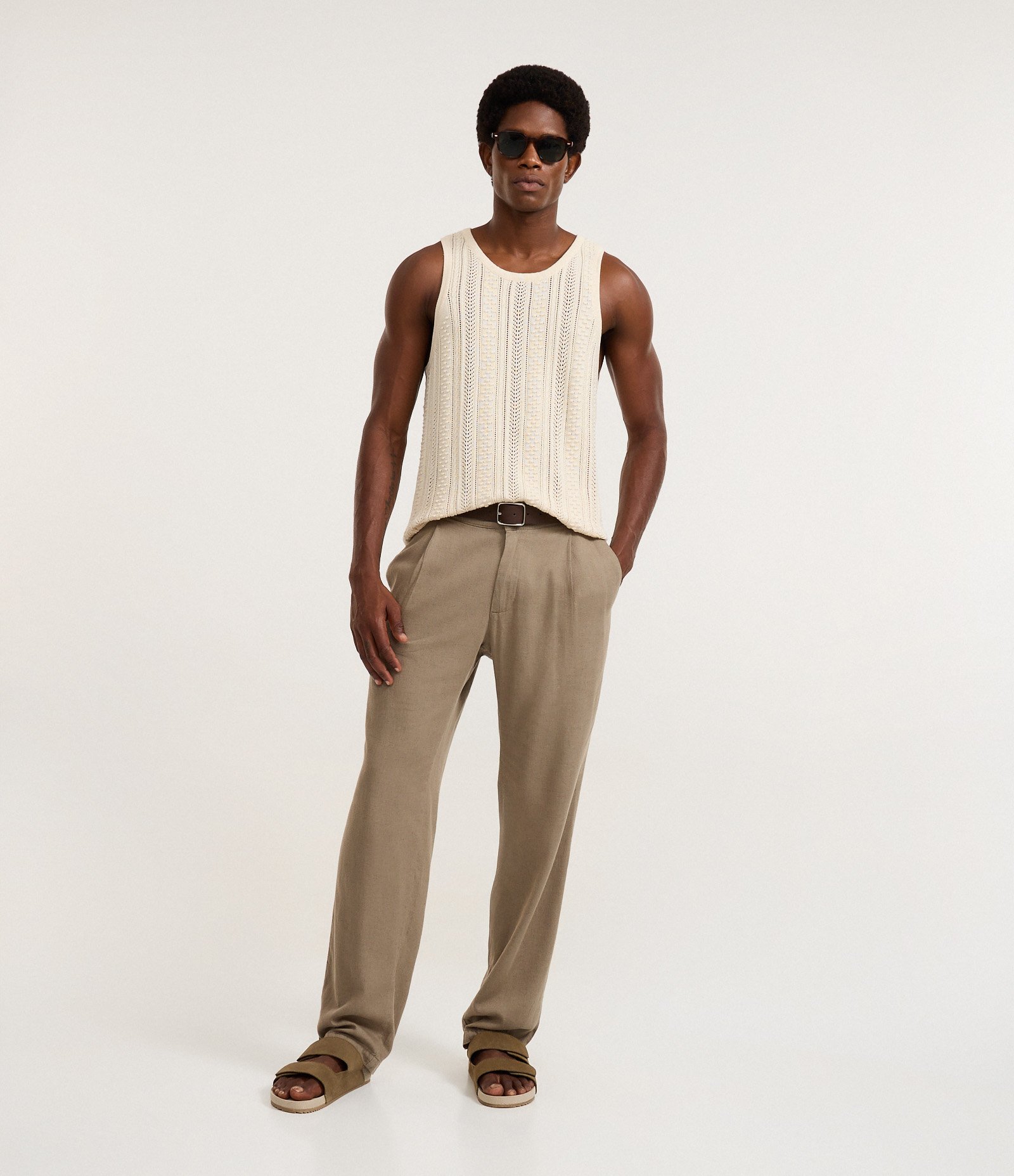 Regata em Algodão com Efeito Crochê Off White 2