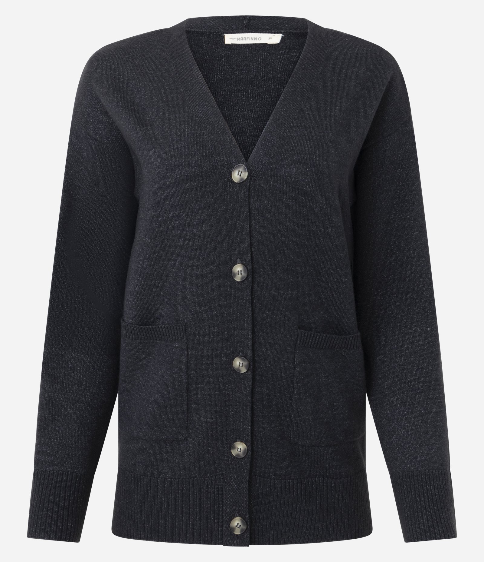 Cardigan em Tricô com Gola V e Bolsos Frontais Preto 5