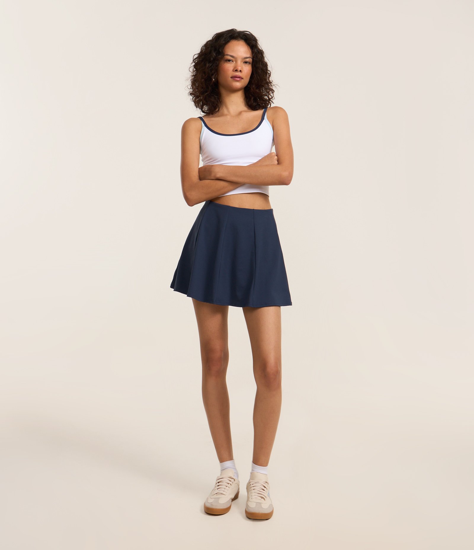 Short Saia Curta em Microfibra Azul 1