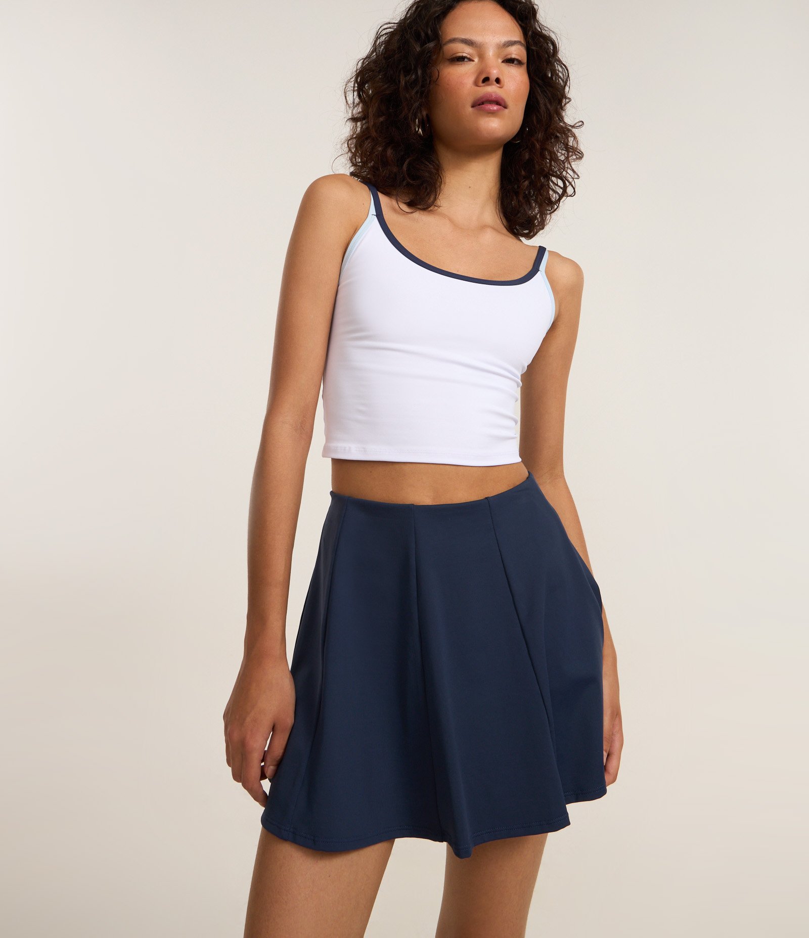 Short Saia Curta em Microfibra Azul 2