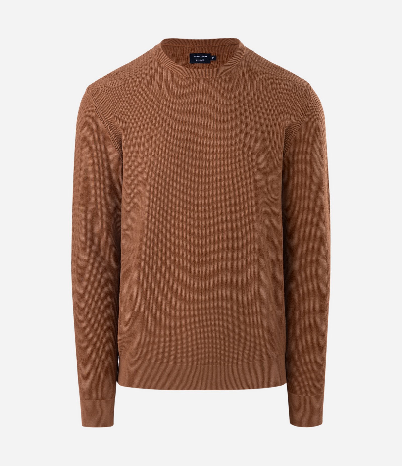 Suéter Texturizado em Piquet com Decote Canoa Marrom 4