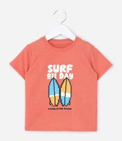 Camiseta Infantil com Estampa Pranchas - Tam 1 a 6 Anos