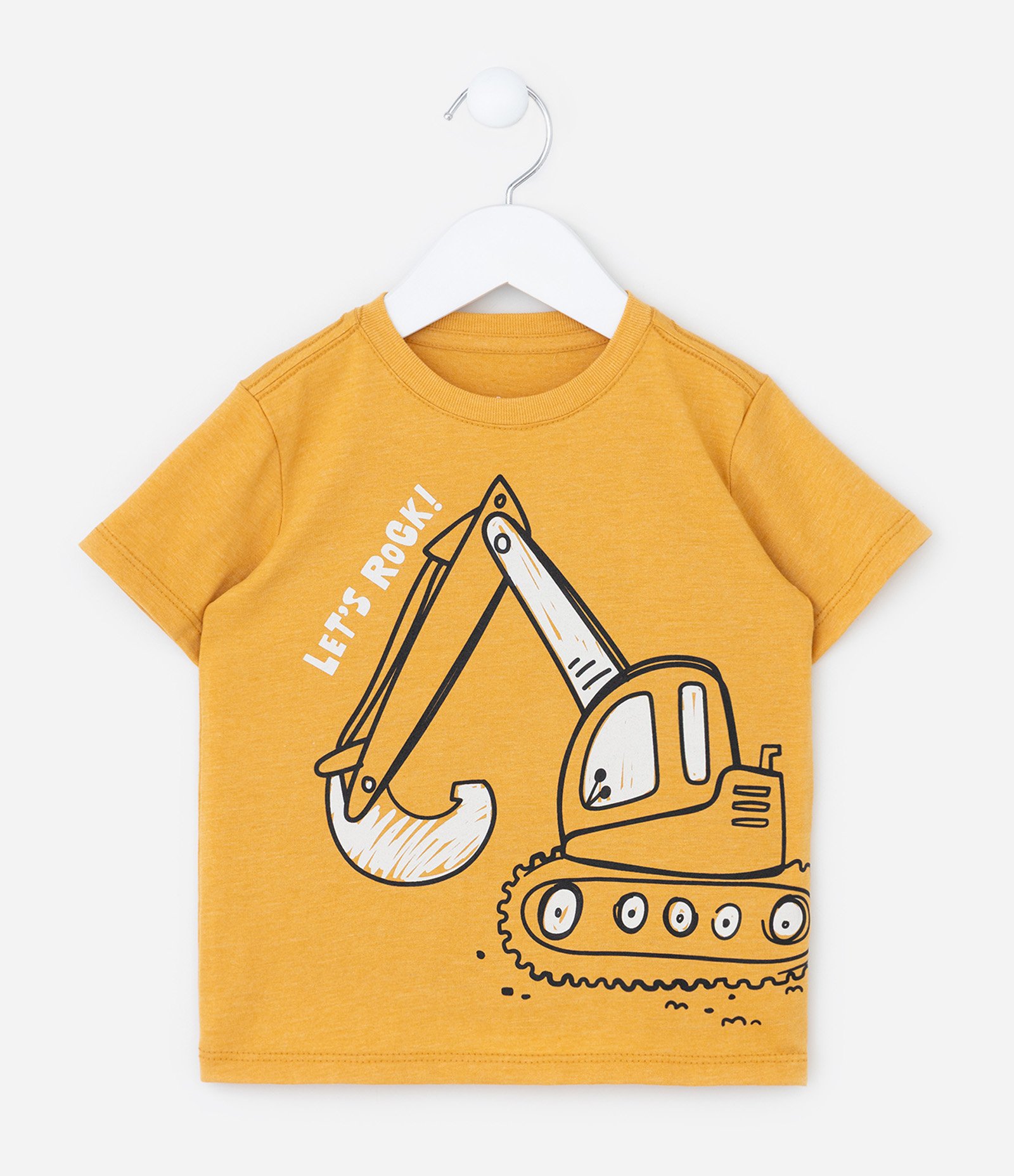 Camiseta Infantil com Estampa Tratorzinho - Tam 1 a 6 Anos Amarelo 2