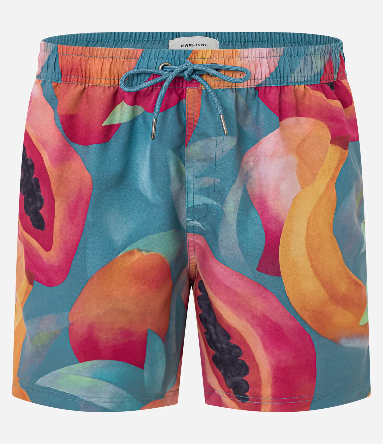 Bermuda de Banho em Microfibra com Estampa de Fruta Aquarela Multicores 1