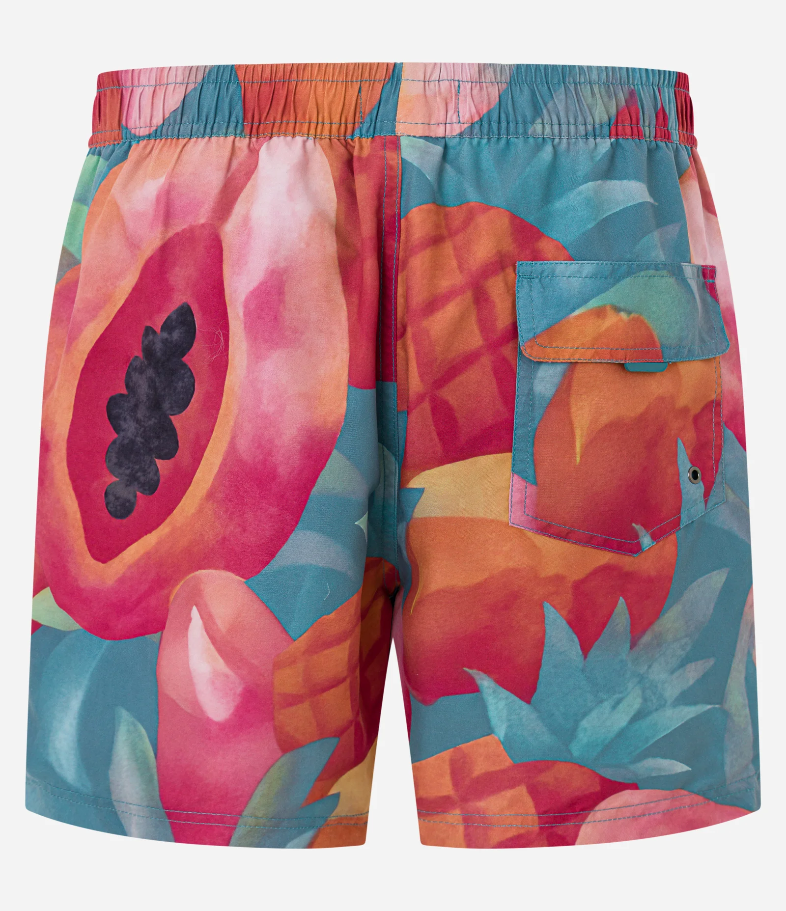 Bermuda de Banho em Microfibra com Estampa de Fruta Aquarela Multicores 2