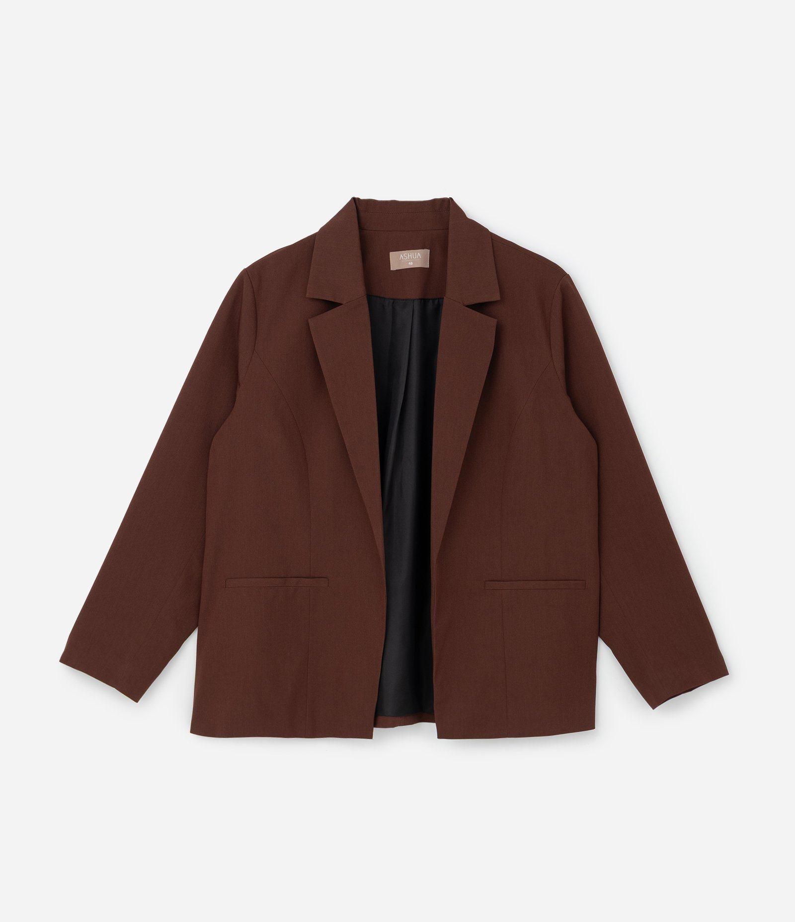 Blazer Alongado Alfaiatado Curve & Plus Size Marrom 2